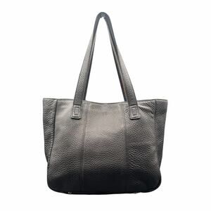 Vintage Talbots Black Pebbled Leather Tote Rare Suede Interior Shoulder Bag